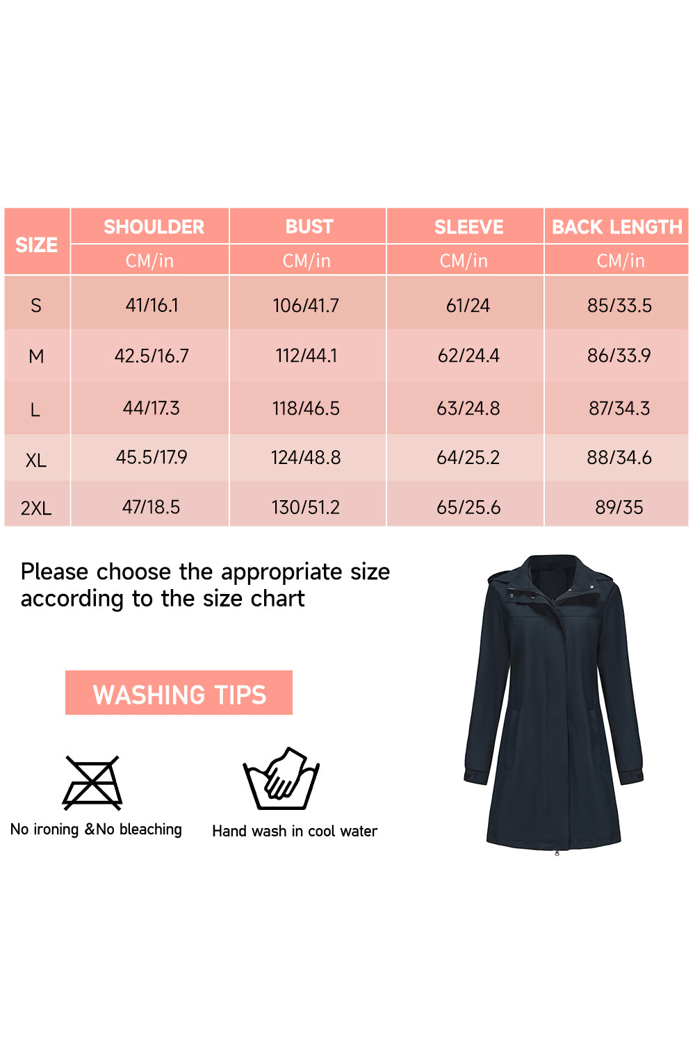 Midi windproof trench coat