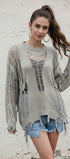 Cutout Knitted Jumper #oran_Gray
