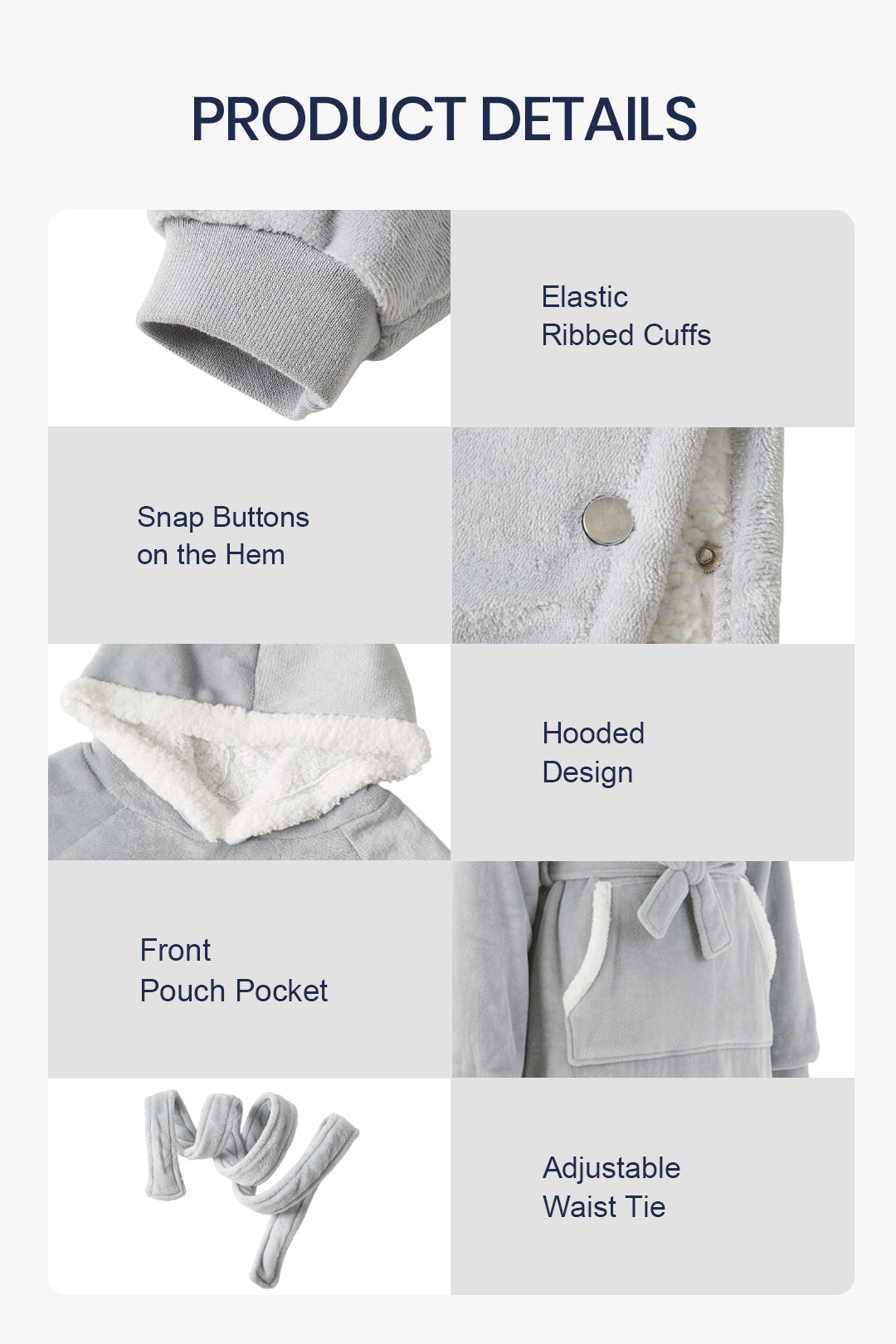 Tie Waist Big Pocket Fleece Lined Hooded Loungewear