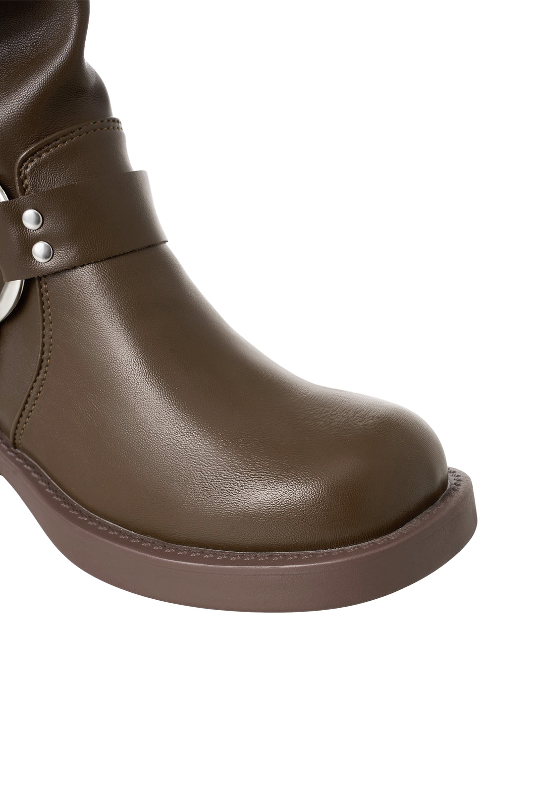 PU Leather Western-Style Cowboy Boots with Belt Buckle