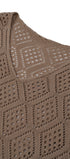 Solid Color Cutout Knit Top #oran_Khaki