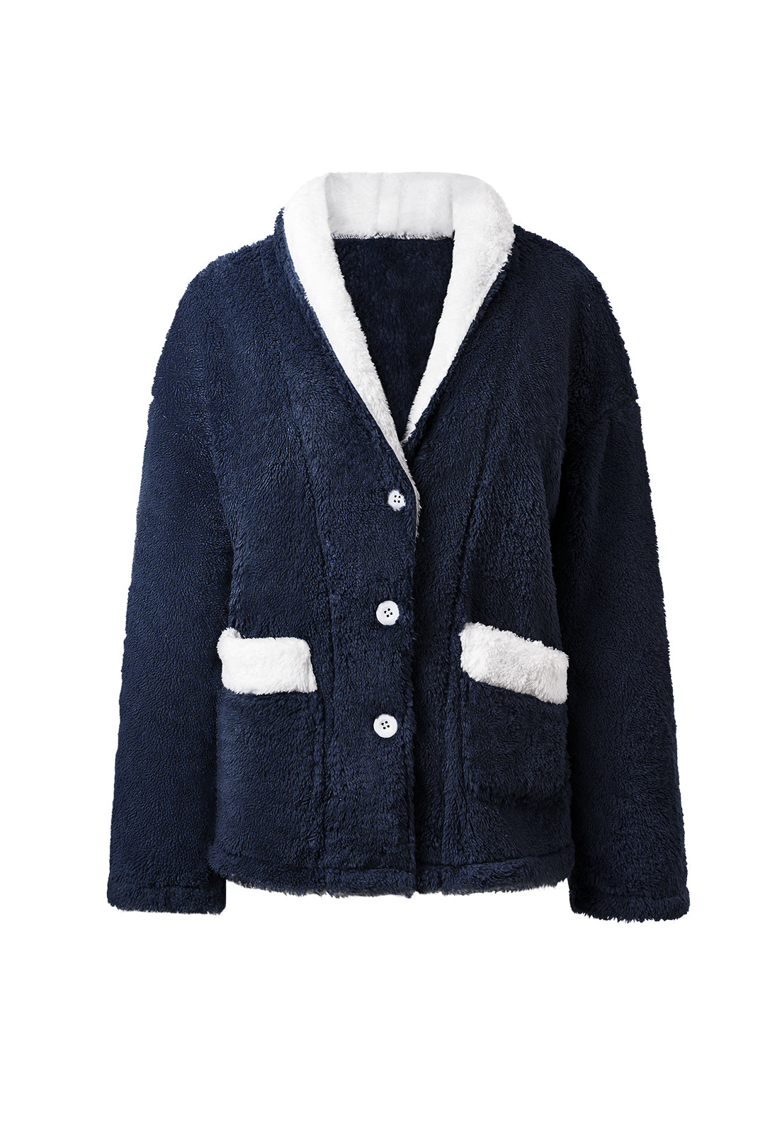 Buttoned Ultra-Soft Fleece Loungewear Set