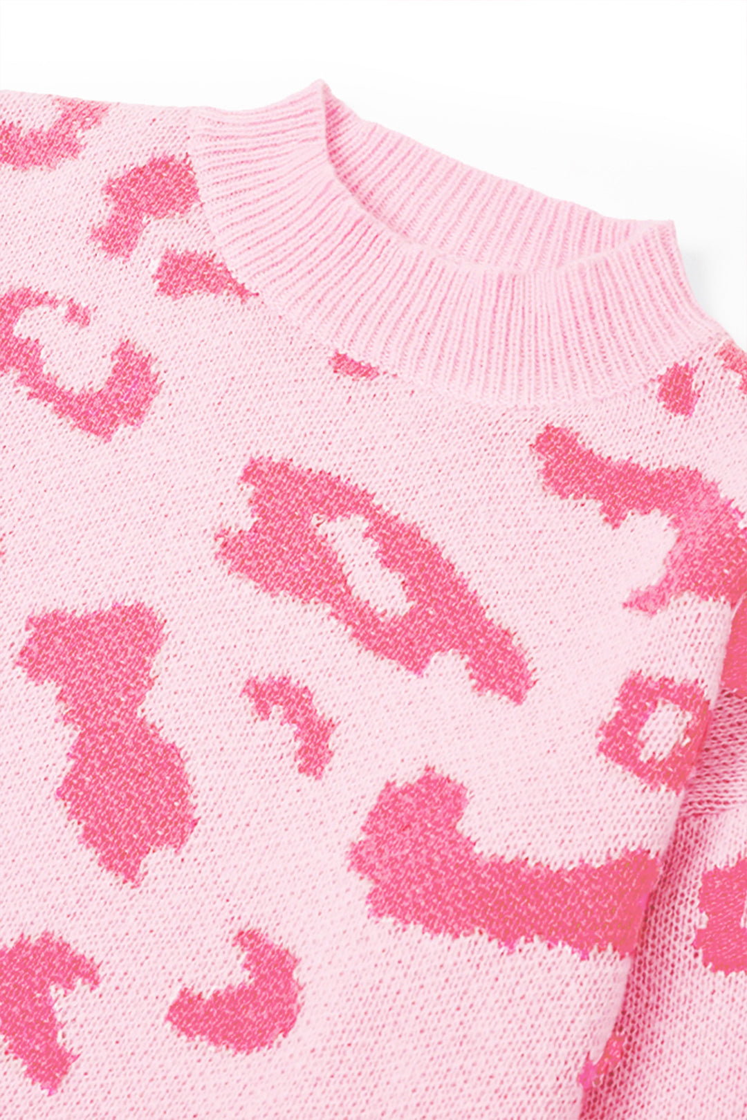 Leopard Print High Neck Jumper